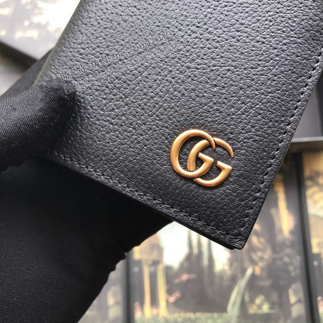 Gucci包 古馳錢包 428740黑全皮 高端品質男士西裝夾 Gucci男錢包  gudj1295